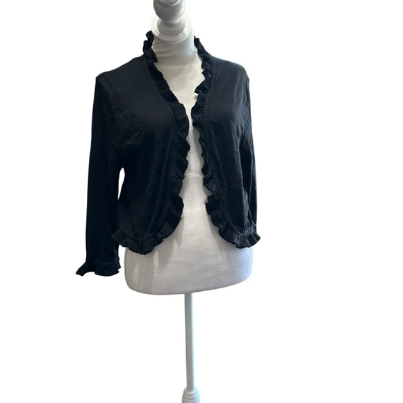 Charter Club Black Cotton Cardigan - Picture 1 of 4